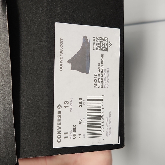 Converse Chuck Taylor All Star Classic Hi-top Men's size 9.5 & size 11 All Black - Picture 8 of 8